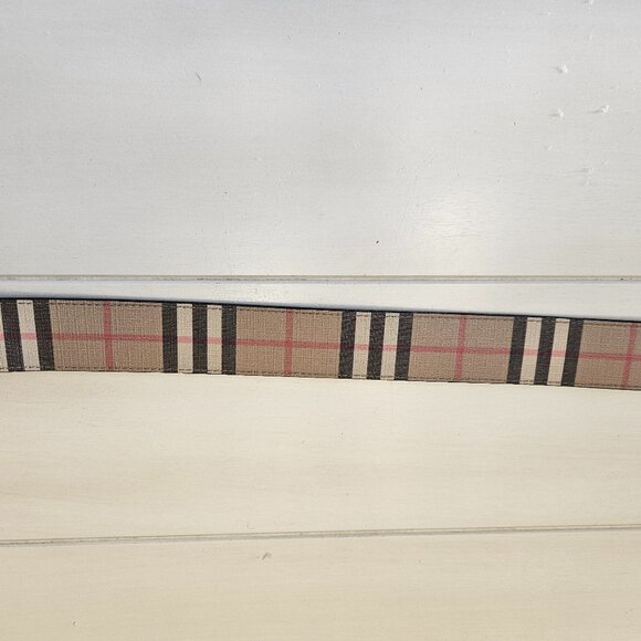 Burberry Archive Beige Check Canvas Reversible Black Leather Belt - Size 38/95 - Picture 7 of 8